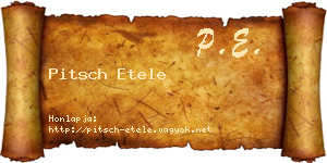 Pitsch Etele névjegykártya